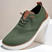 cheap Men&#039;s Sneakers-Men&#039;s Lightweight Barefoot Shoes Knit Sneakers - Breathable Casual Shoes with Lace-Up Design for Walking, Travel and Daily Wear