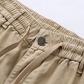 cheap Classic-Men&#039;s Cargo Shorts Shorts Summer Shorts Drawstring Elastic Waist Multi Pocket Plain Comfort Wearable Knee Length Outdoor Sport Daily Fashion Casual Black Yellow