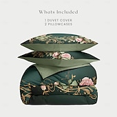 baratos 100% algodão-Conjunto de capa de edredom com padrão floral, conjunto de edredom estampado, conjuntos de cama de algodão com fronha envelope, decoração de quarto, capa de edredom king queen