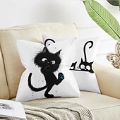 billige dyrestil-morsomme dyr dekorative kasteputer trekk 1 stk myk firkantet sofa putetrekk putetrekk for soverom stue sofa stol søte katter