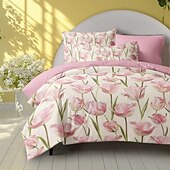 economico 100% cotone-set copripiumino floreale set di modelli di piante tropicali in cotone morbido set di biancheria da letto di lusso in 3 pezzi regalo per la festa della mamma decorazioni per la casa copripiumino matrimoniale king size queen size