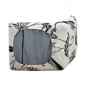billige Spisestoltrekk-stretch foldegulv gaming stoltrekk uten stol, trykt justerbar gulv stol slipcover gulv lazy stoltrekk meditasjon lounge stol beskytter trekk