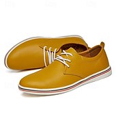 cheap Semi-Formal-Men&#039;s Casual Lace-Up Shoes – Vibrant Faux Leather Upper, Lightweight Design, Non-Slip Sole, Perfect for Everyday Wear and Summer Outings
