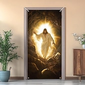 halpa Garaasi- ja ovibannerit-Oven Koristeet Oven Peitot Jeesus Oven Gobeliini Oven Verho Koristus Tausta Sisä-/Ulko-oven Banneri Etuovelle Maalaistalon