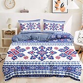 cheap 100% Cotton-Geometric Pattern Duvet Cover Set Set Soft 3-Piece Luxury Cotton Bedding Set Home Decor Gift Twin Full King Queen Size Duvet Cover