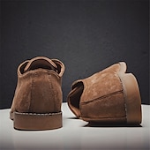 economico Semi-formale-scarpe oxford stringate in pelle scamosciata da uomo – design casual leggero per lavoro, ufficio e uso quotidiano