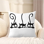 billige dyrestil-morsomme dyr dekorative kasteputer trekk 1 stk myk firkantet sofa putetrekk putetrekk for soverom stue sofa stol søte katter