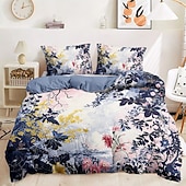 billiga 100% bomull-blommönster påslakanset set mjukt 3-delat lyxigt sängset i bomull heminredning present tvilling hel king queen size påslakan