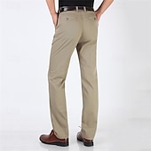 abordables Delgado-Hombre Graduación pantalones de traje Pantalones Chinos Botones Bolsillo Plano Comodidad Formal Fiesta Trabajo Moda Estilo clásico Dunkelkaki Caqui Claro Microelástico