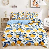 baratos 100% algodão-100% algodão conjunto de capa de edredão conjunto de padrão laranja conjunto de capa de edredom conjunto de cama macio 2/3 peças conjunto de cama de luxo decoração de casa presente rei rainha capa de