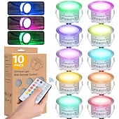 cheap Ground Lights-Recessed LED Deck Light 16 RGB Colors/4 Lighting Modes Timing RF Remote Control IP67 Waterproof LED in Ground Lights for Outdoor Yard Garden Stair Patio Pool Deck Kitchen 10Pack