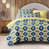 cheap 100% Cotton-Geometric Pattern Duvet Cover Set Set Soft 3-Piece Luxury Cotton Bedding Set Home Decor Gift Twin Full King Queen Size Duvet Cover