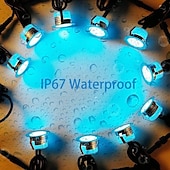 cheap Ground Lights-Recessed LED Deck Light 16 RGB Colors/4 Lighting Modes Timing RF Remote Control IP67 Waterproof LED in Ground Lights for Outdoor Yard Garden Stair Patio Pool Deck Kitchen 10Pack