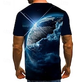 baratos Camisetas 3D-Homens Unisexo Gráfico Imprimir Interestelar Camiseta Camisetas Manga Curta Camiseta Impressão 3D Decote Redondo Camisa Vintage Inovador Casual Diário Amarelo Vermelho Azul Roupa Tamanho Grande S M L