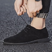 economico Semi-formale-scarpe oxford stringate in pelle scamosciata da uomo – design casual leggero per lavoro, ufficio e uso quotidiano