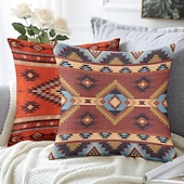 abordables Style Vintage-Housse de coussin décoratif vintage sud-ouest 1PC coussin carré en doux pour canapé housse de coussin pour chambre salon chaise