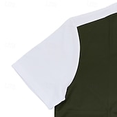 olcso Alkalmi Henley póló-Férfi Gofris póló Gofri Henley ing Színes blokk póló Rövid ujjú Henley Nyár Tavasz Színes Régies stílus Színes Hétköznapi Fekete Fehér Szürke Férfi felső póló