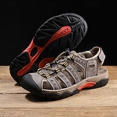 voordelige Buitensandalen-Heren outdoor wandelsandalen - ademend gesloten teenontwerp, verstelbare vetersluitingen, antislipzool, comfortabele zomerschoenen voor trekking en kamperen