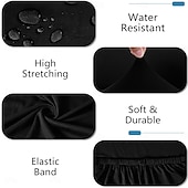 baratos Capa para Cadeira de Jantar-capas de assento de cadeira, capas de assento de cadeira de sala de jantar com laços, capas de cadeira jacquard elásticas protetores para cadeiras de cozinha de sala de jantar