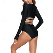 abordables Lycra de surf-Femme Anti UV Maillot de bain Maillot De Bain Deux Pièces Protection solaire UV Poids Léger manche longue Maillots de Bain Maillot de bain 2 Pièces Natation Surf Plage Sports nautiques Couleur Pleine