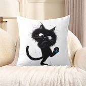 billige dyrestil-morsomme dyr dekorative kasteputer trekk 1 stk myk firkantet sofa putetrekk putetrekk for soverom stue sofa stol søte katter
