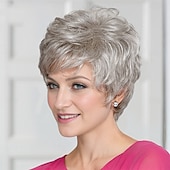 cheap Older Wigs-Classic Short Wig with Enviable Volume and Textured Layers / Multi-Tonal Shades of Blonde