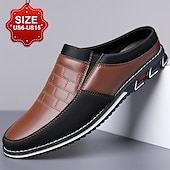 abordables Sabots et mules-Homme Sabots et mules Cuir PU Confortable Antidérapantes Mocassins Noir Bleu Marron