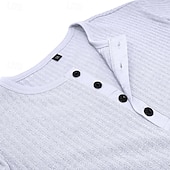  Herren Henley Hemd Muskelshirt Geripptes Strick-T-Shirt T-Shirt Kurze Ärmel Einfach Mode Designer Basic Henley Urlaub Straße Ausgehen Sommer Schwarz Weiß Marineblau Henley T-Shirt