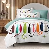 economico 100% cotone-set copripiumino gatto 100% cotone biancheria da letto morbida e traspirante con adorabili stampe di gatti perfetta per gli amanti dei gatti copripiumino leggero e resistente comodo per tutte le stagioni