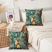 tanie kwiatowy i roślinny styl-tropikalne liście dekoracyjne poduszki dekoracyjne 1 szt. miękka kwadratowa poszewka na poduszkę na kanapę poszewka na poduszkę do sypialni salonu sofa krzesło