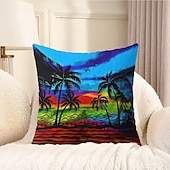 cheap Throw Pillows &amp; Covers-Summer Vibe Decorative Toss Pillows Cover 1PC Palm Trees Soft Square Couch Cushion Case Pillowcase for Bedroom Livingroom Sofa Chair
