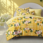 economico 100% cotone-set copripiumino con motivo floreale geometrico set morbido set di biancheria da letto in cotone di lusso in 3 pezzi set decorazioni per la casa regalo twin completo king size copripiumino queen size