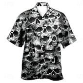 preiswerte Ozean-Druck-Herren Tropisch Fische Hemd Hawaiihemd Sommerhemd Aloha-Shirt Kurzarm Hemd Umlegekragen Tropisch Modisch Hawaiianisch Casual Hawaiianisch Festtage Weiß Gelb Schwarz / Braun S M L