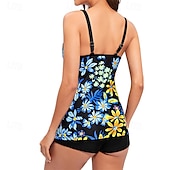 abordables Maillots une pièce et tankinis-Femme Tankini Maillot De Bain Deux Pièces Maillots de Bain Maillots de Bain Rouge Bleu Respirable Séchage rapide Poids Léger Sans Manches - Natation Surf Plage Eté Printemps Grande Taille