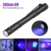 abordables Linternas-Linterna ultravioleta multifunción de 6 piezas, linternas de luz negra para exteriores a prueba de agua y caminos con función de iluminación, violeta 3,2 V 3 W para patio de camping en piscina