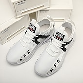 economico Scarpe da Corsa per Uomini-Per uomo Sneakers Tessitura Volante Confortevole Antiscivolo Mocassino Nero Bianco Giallo