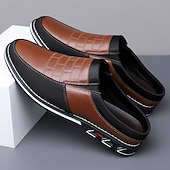 abordables Sabots et mules-Homme Sabots et mules Cuir PU Confortable Antidérapantes Mocassins Noir Bleu Marron
