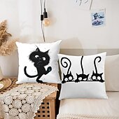 billige dyrestil-morsomme dyr dekorative kasteputer trekk 1 stk myk firkantet sofa putetrekk putetrekk for soverom stue sofa stol søte katter