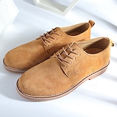 abordables Semi-formel-chaussures à lacets en daim marron clair pour hommes – chaussures décontractées confortables pour un usage quotidien et des occasions décontractées élégantes