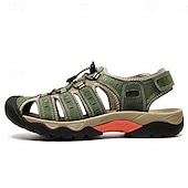 voordelige Buitensandalen-Heren outdoor wandelsandalen - ademend gesloten teenontwerp, verstelbare vetersluitingen, antislipzool, comfortabele zomerschoenen voor trekking en kamperen