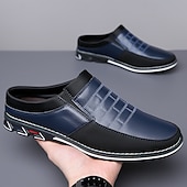 abordables Sabots et mules-Homme Sabots et mules Cuir PU Confortable Antidérapantes Mocassins Noir Bleu Marron