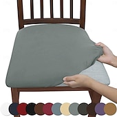 cheap Dining Chair Cover-Chair Seat Covers Soft Dining Chair Cover Stretch Removable Dining Room Chair Covers for Dining Room Kitchen Velvet Seat Covers for Dining Room