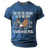 cheap Sports Gym T shirts-Men&#039;s Chick Dumbbell T Shirt Short Sleeve T shirt 3D Print Crew Neck Shirt Sports Outdoor Street Gym Black Blue Green Summer Spring Clothing Apparel S M L XL XXL XXXL