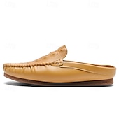 cheap Men&#039;s Clogs &amp; Mules-Men&#039;s Slip-On Moccasin Shoes – Comfortable Casual Leather Loafers with Woven Detailing for Everyday Wear