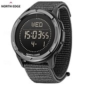 cheap Digital Watches-NORTH EDGE Men Digital Watch Outdoor Sports Compass Stopwatch Alarm Clock Date Nylon Strap Watch