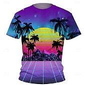 billiga Pojkens 3D Vision &amp; Geometri-Pojkar 3D Grafisk Kokosnötsträd T-shirt Kortärmad Sommar Vår Mode Grundläggande Barn 4-12 år Rund hals Utomhus Ledigt Dagligen Normal
