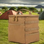 abordables Cuisine de camping-sac de rangement pour ustensiles de cuisine de camping en plein air, couleur unie, taille moyenne, sac à main pour pique-nique en plein air