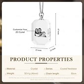 ieftine Ziua Mamei-Colier foto cristal personalizat cadou personalizat pentru mamă - Pandantiv în formă de inimă cu poză gravată laser 2D cadou de nuntă cea mai bună idee de cadou bijuterie pentru soție sau prietenă