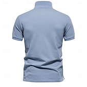 ieftine Polo de elit pentru bărbați-Bărbați Polo tricotat Polo de afaceri Oficial Muncă Răsfrânt Manșon scurt Geometric Nasturi Vară Negru Alb Albastru piscină Gri Polo tricotat