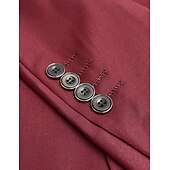 voordelige Formele pakken-Heren liiketoiminta Kostuums Bordeaux Formeel Werk Kleding Effen Standaard pasvorm 3-delige set Enkele rij knopen met twee knopen